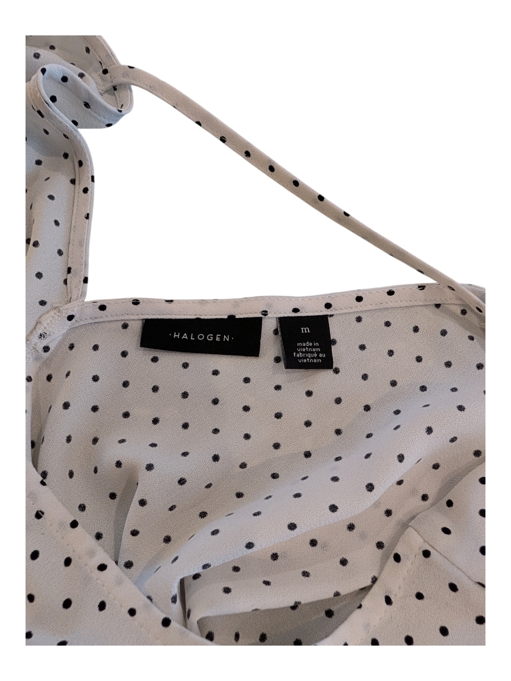 Halogen White Tank Top with Black Polka Dots - Picture 3 of 7